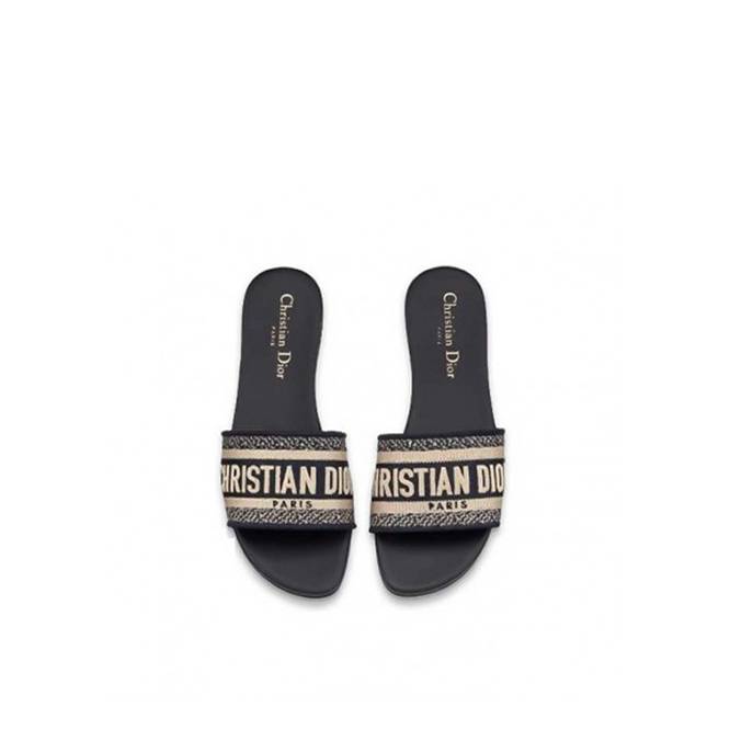 D*or dway slide deep blue embroidered cotton kcq166erc_s56b